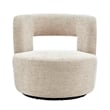 NPD Furniture Jazzlyn Fabric Swivel Accent Chair in Grenada Cream