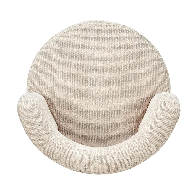 NPD Furniture Jazzlyn Fabric Swivel Accent Chair in Grenada Cream