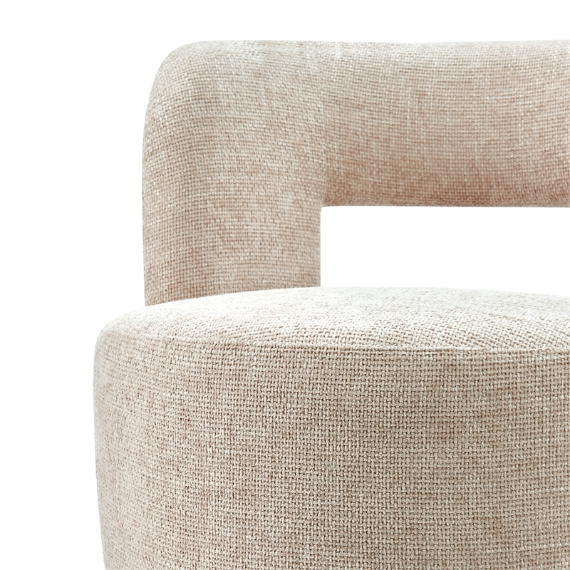 NPD Furniture Jazzlyn Fabric Swivel Accent Chair in Grenada Cream
