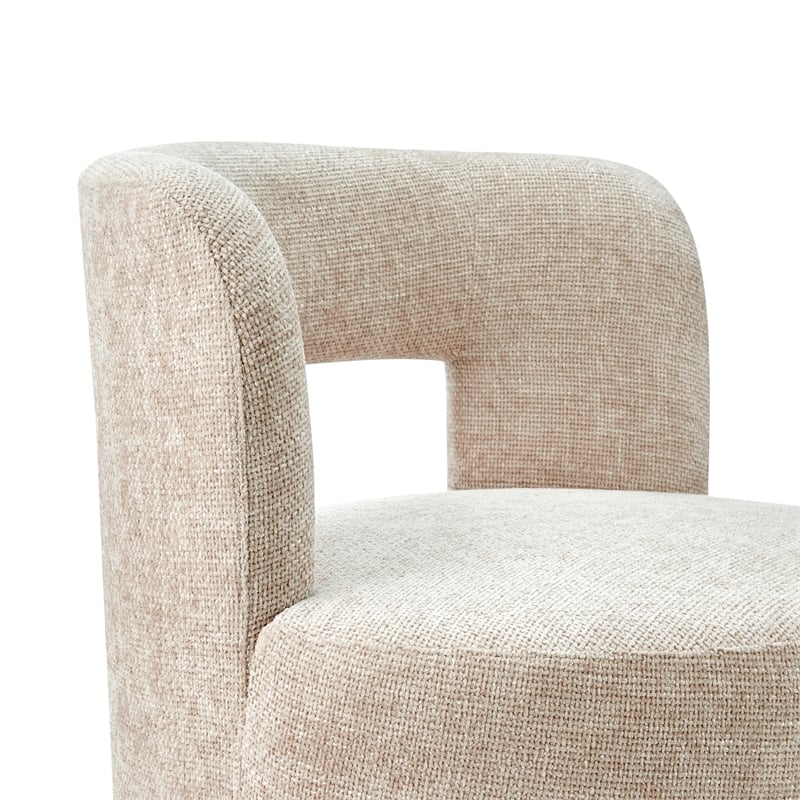 NPD Furniture Jazzlyn Fabric Swivel Accent Chair in Grenada Cream