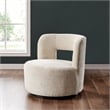 NPD Furniture Jazzlyn Fabric Swivel Accent Chair in Grenada Cream