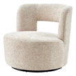 NPD Furniture Jazzlyn Fabric Swivel Accent Chair in Grenada Cream