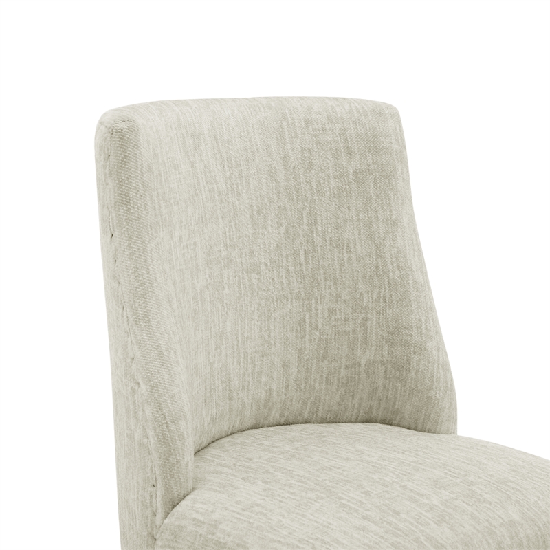 NPD Furniture New Paris Fabric Dining Side Chair in Beige (Set of 2)