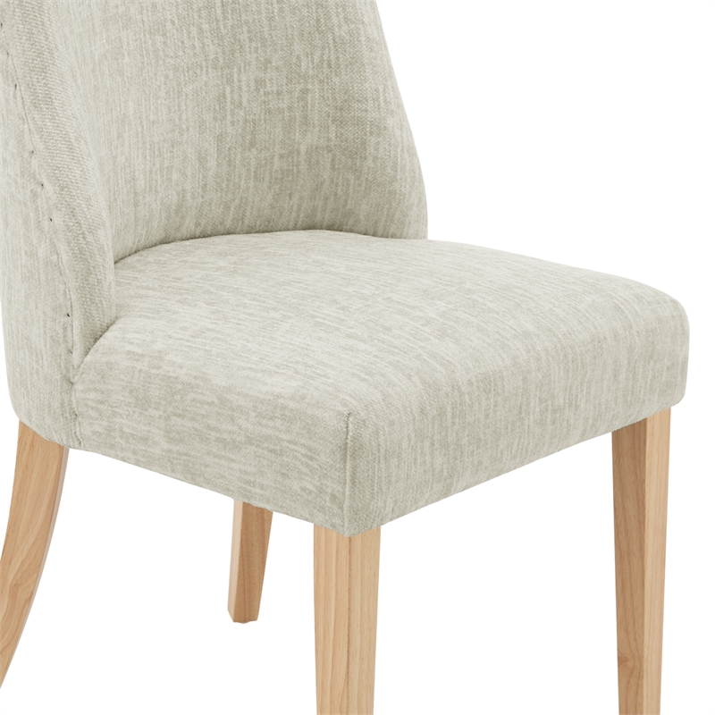 NPD Furniture New Paris Fabric Dining Side Chair in Beige (Set of 2)