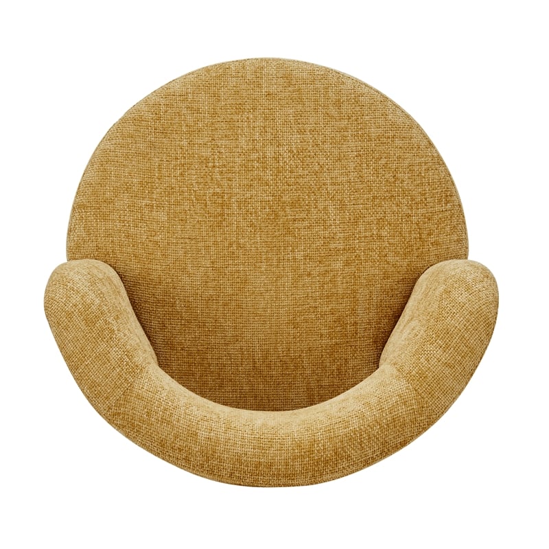 New Pacific Direct Jazzlyn Fabric Swivel Accent Chair in Grenada Mustard