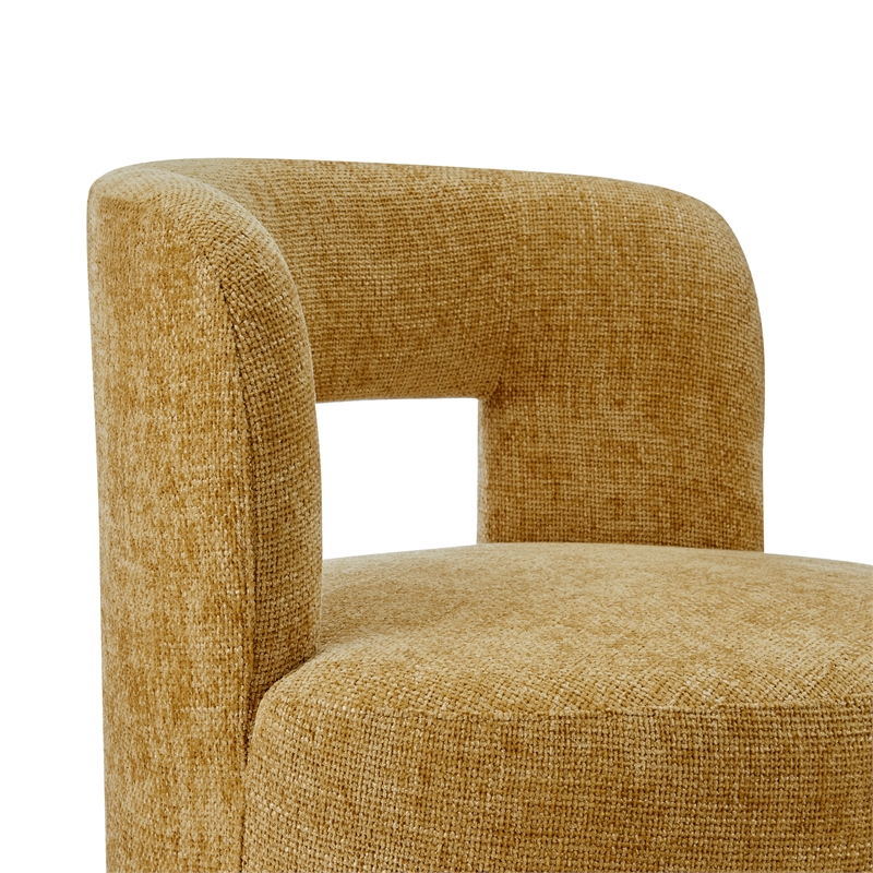 New Pacific Direct Jazzlyn Fabric Swivel Accent Chair in Grenada Mustard