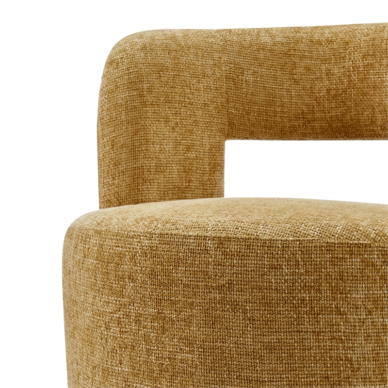 New Pacific Direct Jazzlyn Fabric Swivel Accent Chair in Grenada Mustard
