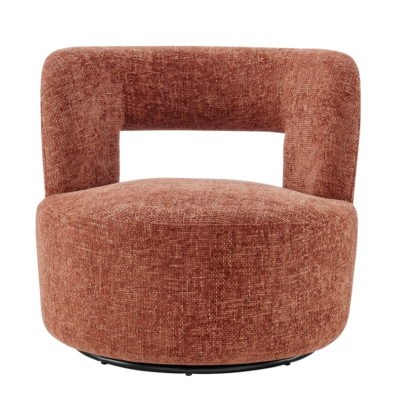 NPD Furniture Jazzlyn Fabric Swivel Accent Chair in Grenada Terracotta