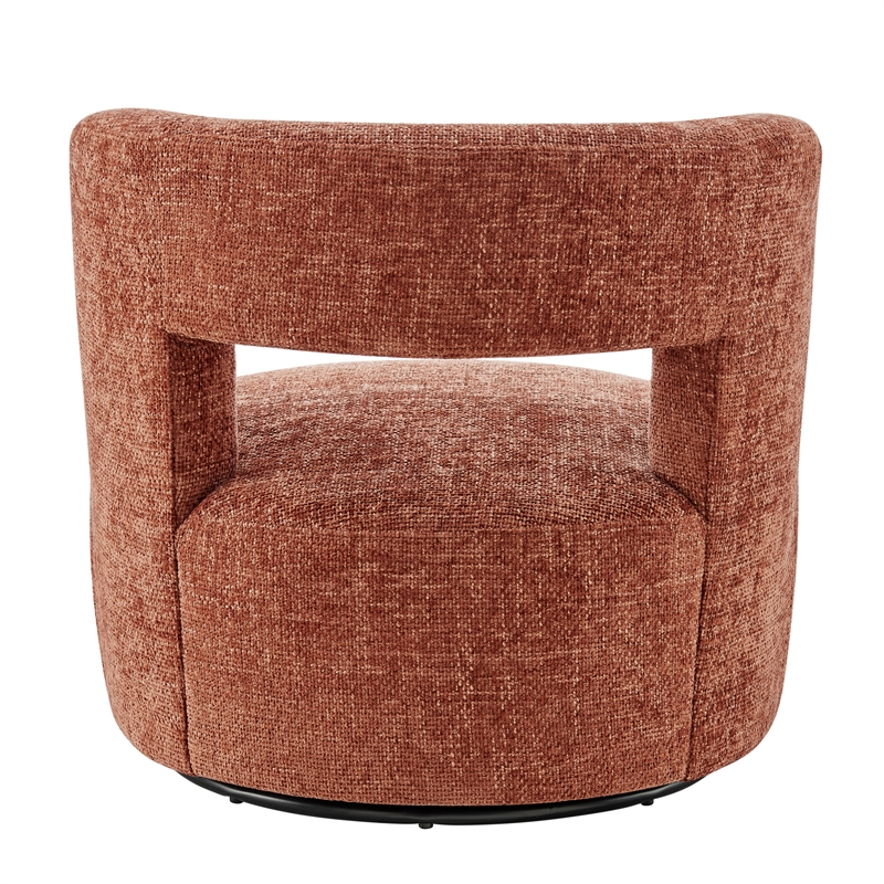 NPD Furniture Jazzlyn Fabric Swivel Accent Chair in Grenada Terracotta