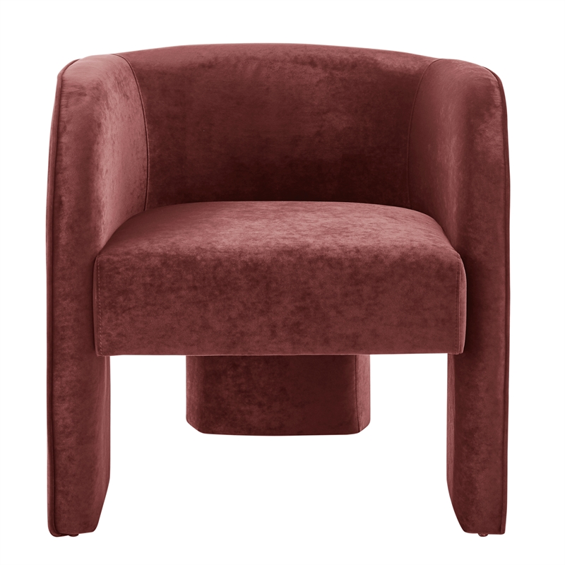 NPD Furniture Matteo Velvet Accent Arm Chair in Dainty Maroon
