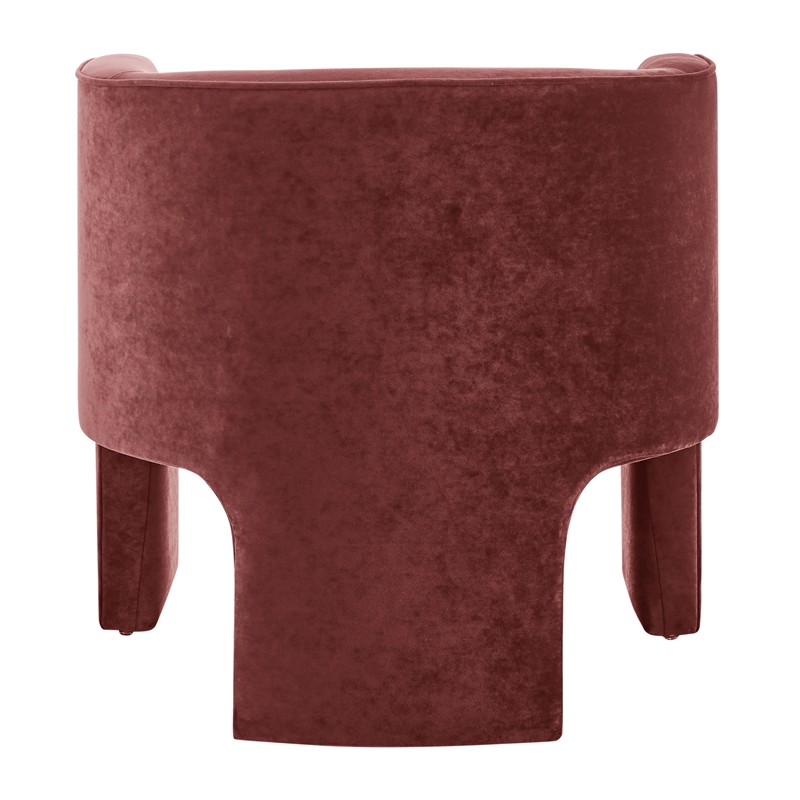 NPD Furniture Matteo Velvet Accent Arm Chair in Dainty Maroon