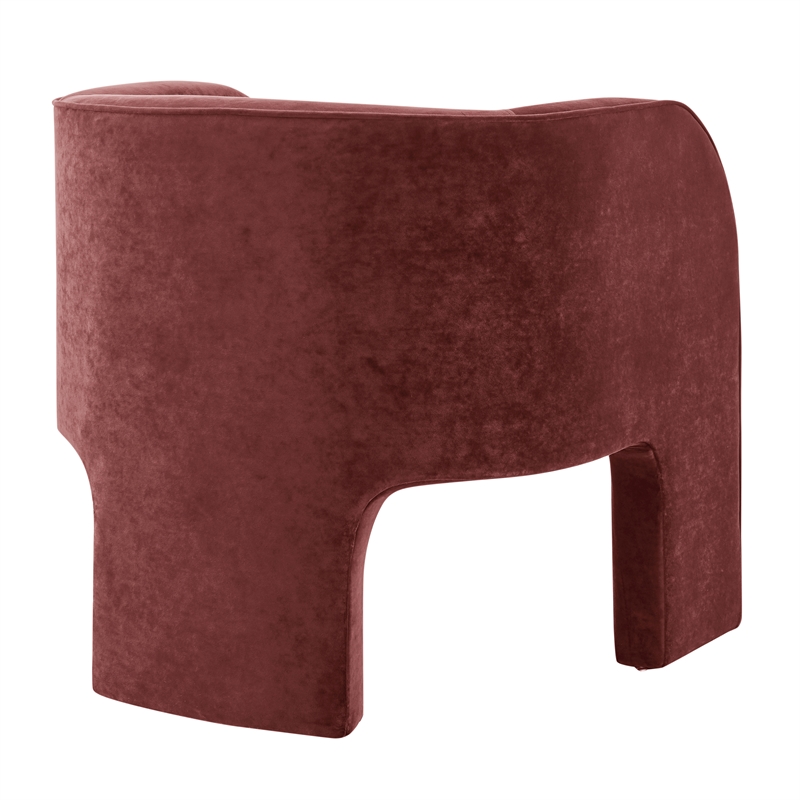 NPD Furniture Matteo Velvet Accent Arm Chair in Dainty Maroon