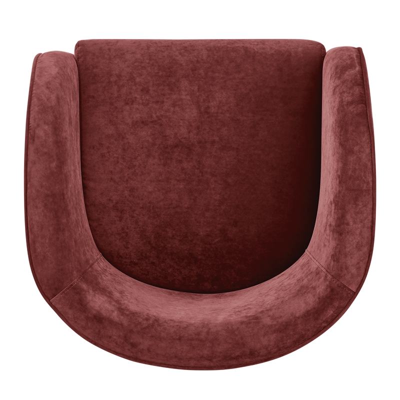 NPD Furniture Matteo Velvet Accent Arm Chair in Dainty Maroon