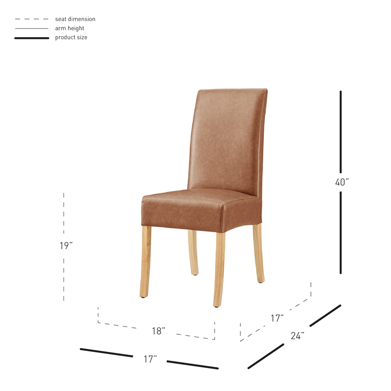 NPD Furniture Valencia PU Dining Side Chair in Vintage Cider (Set of 2)
