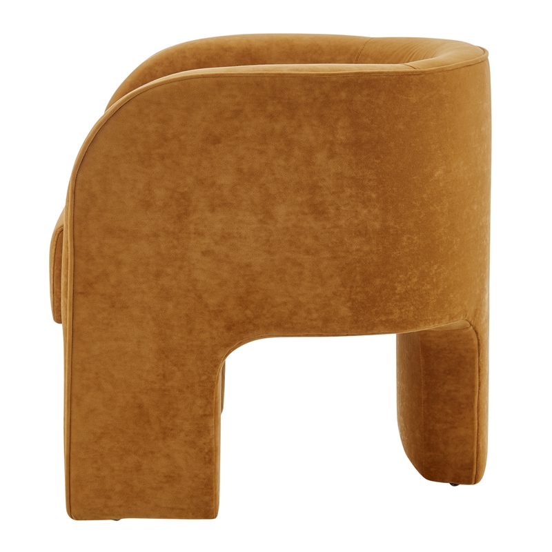 NPD Furniture Matteo Velvet Accent Arm Chair in Dainty Caramel