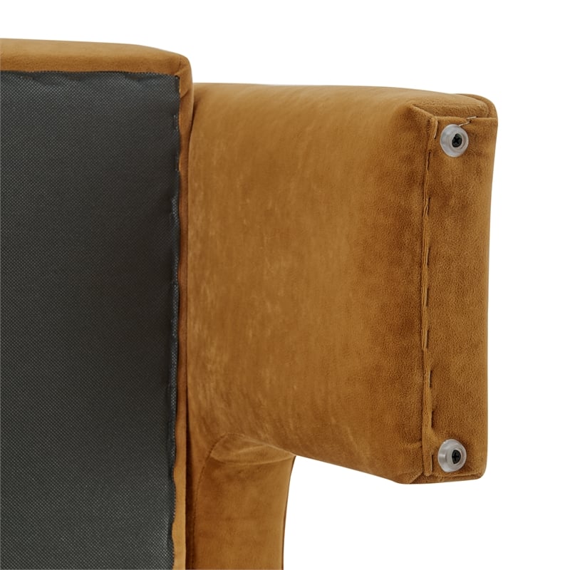 New Pacific Direct Matteo Velvet Accent Arm Chair in Dainty Caramel