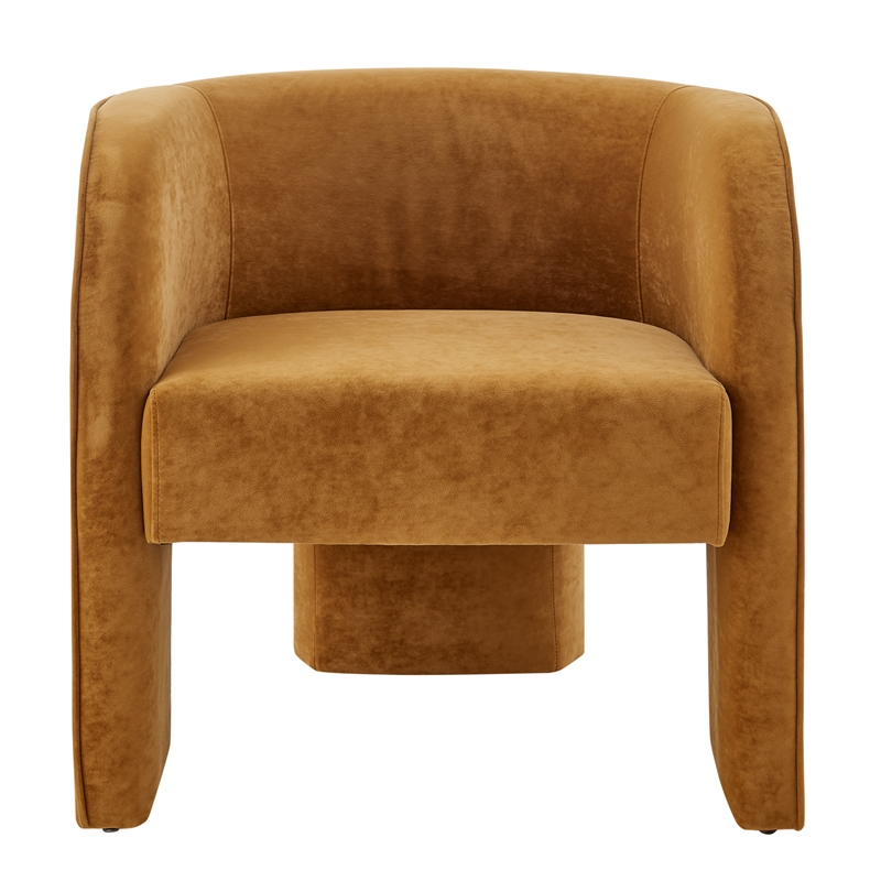New Pacific Direct Matteo Velvet Accent Arm Chair in Dainty Caramel