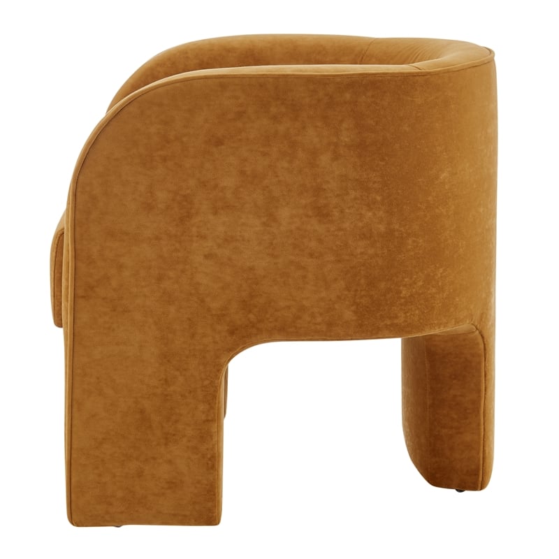New Pacific Direct Matteo Velvet Accent Arm Chair in Dainty Caramel