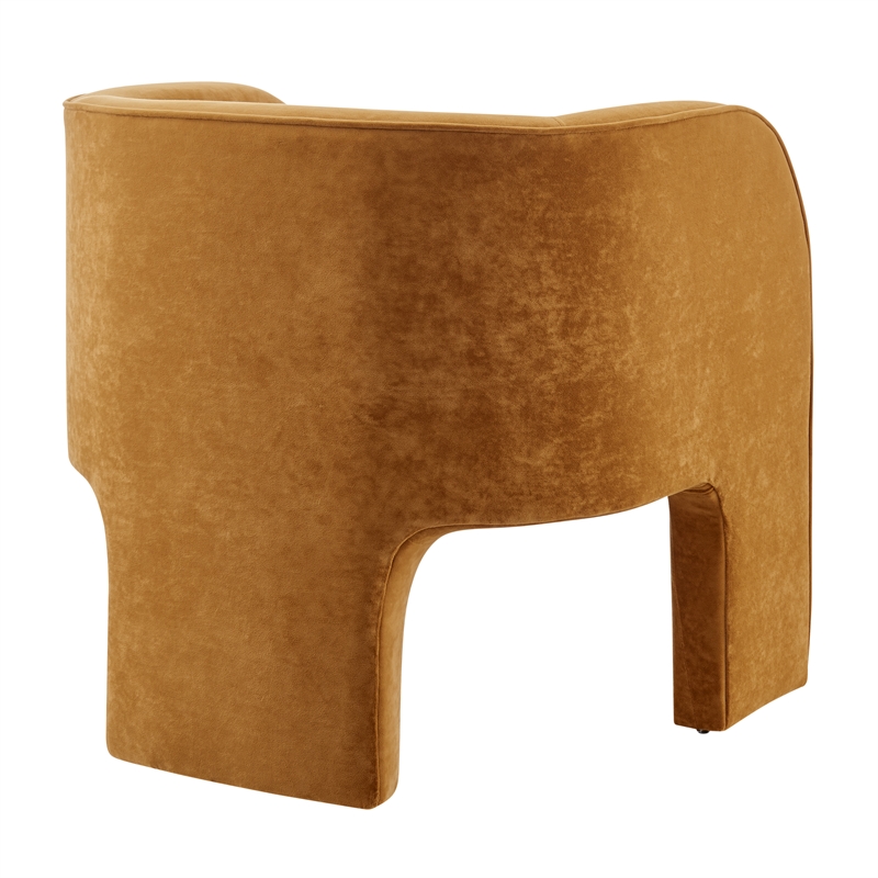 New Pacific Direct Matteo Velvet Accent Arm Chair in Dainty Caramel