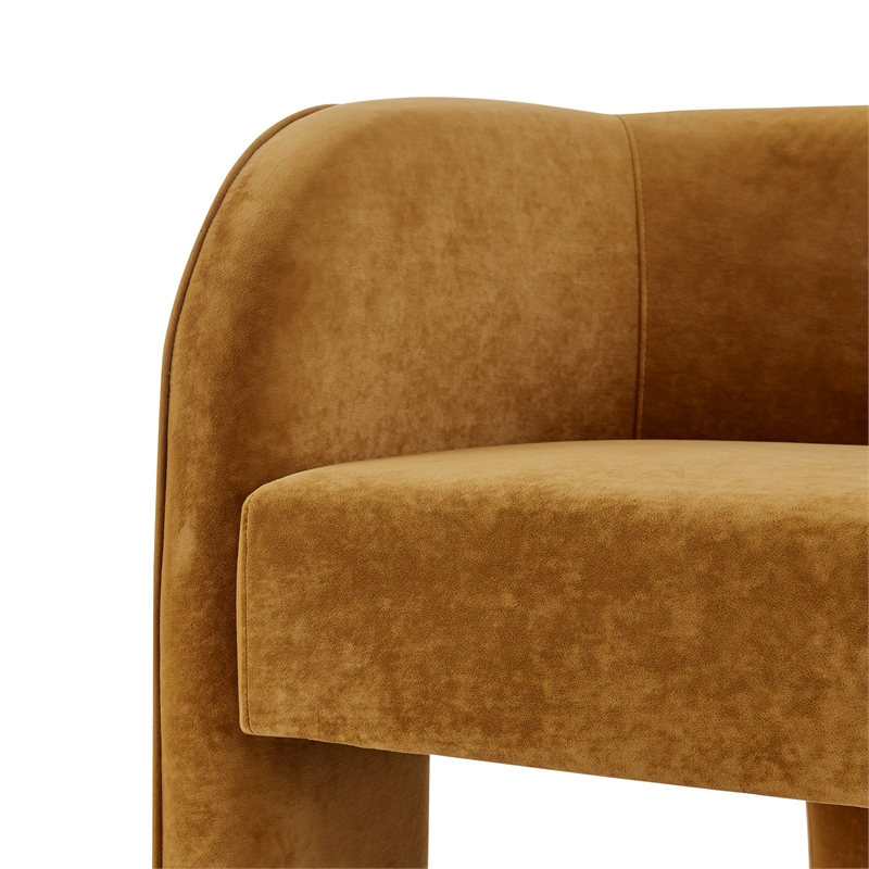 New Pacific Direct Matteo Velvet Accent Arm Chair in Dainty Caramel