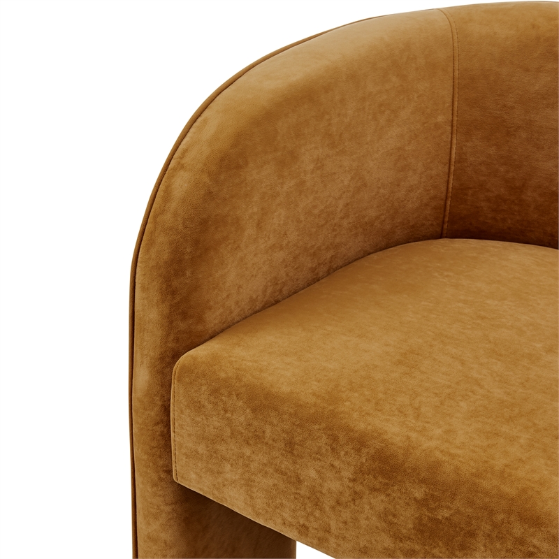 New Pacific Direct Matteo Velvet Accent Arm Chair in Dainty Caramel