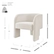 NPD Furniture Matteo Velvet Accent Arm Chair in Dainty Cream