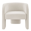 NPD Furniture Matteo Velvet Accent Arm Chair in Dainty Cream