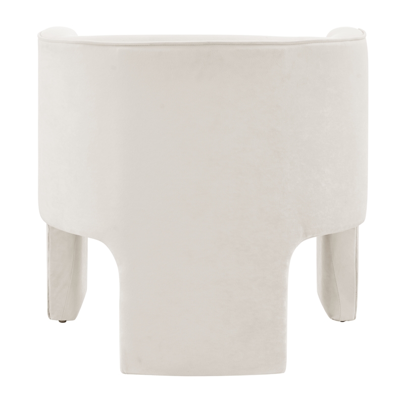 NPD Furniture Matteo Velvet Accent Arm Chair in Dainty Cream