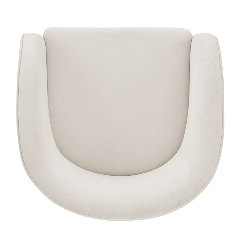 NPD Furniture Matteo Velvet Accent Arm Chair in Dainty Cream