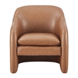 NPD Furniture Zella Faux Leather Accent Arm Chair in Vintage Cider