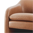 NPD Furniture Zella Faux Leather Accent Arm Chair in Vintage Cider