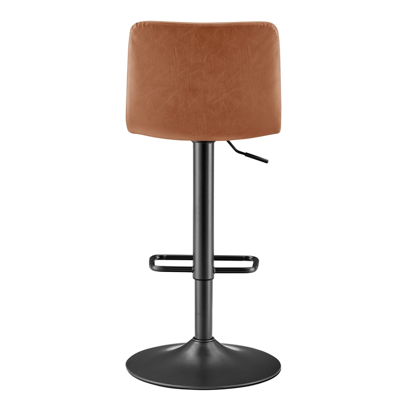 New Pacific Direct Bruce PU Gaslift Bar Stool in Toasted Caramel (Set of 2)