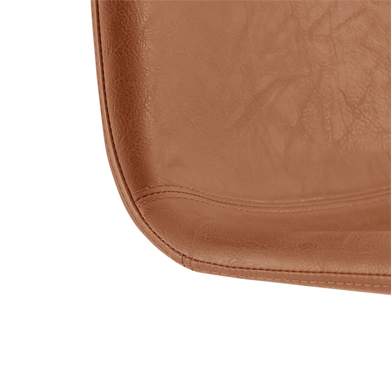 New Pacific Direct Bruce PU Gaslift Bar Stool in Toasted Caramel (Set of 2)