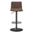 NPD Furniture Bruce PU Gaslift Bar Stool in Toasted Dark Brown (Set of 2)