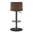 NPD Furniture Bruce PU Gaslift Bar Stool in Toasted Dark Brown (Set of 2)