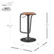 NPD Furniture Elijah PU Gaslift Bar Stool in Toasted Caramel (Set of 2)