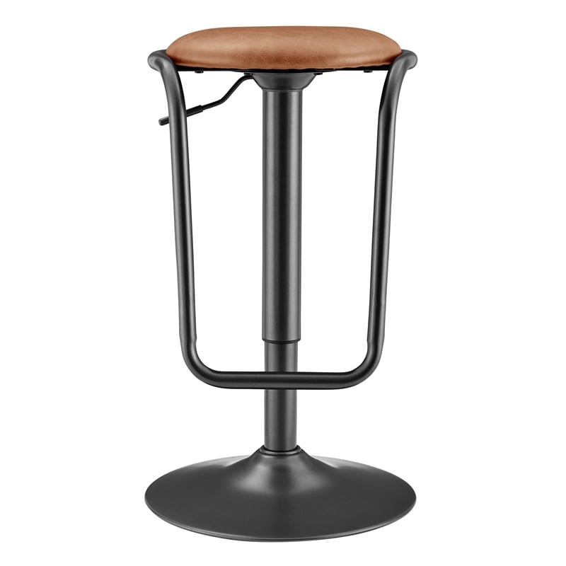 NPD Furniture Elijah PU Gaslift Bar Stool in Toasted Caramel (Set of 2)