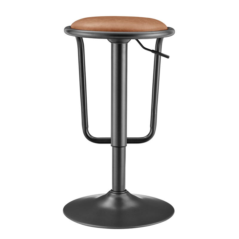 NPD Furniture Elijah PU Gaslift Bar Stool in Toasted Caramel (Set of 2)