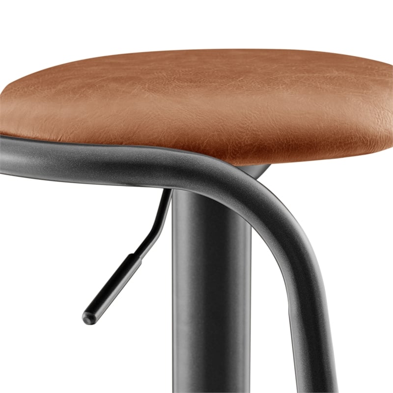 NPD Furniture Elijah PU Gaslift Bar Stool in Toasted Caramel (Set of 2)