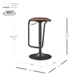 NPD Furniture Elijah PU Gaslift Bar Stool in Toasted Dark Brown (Set of 2)