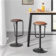 NPD Furniture Elijah PU Gaslift Bar Stool in Toasted Dark Brown (Set of 2)