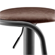 NPD Furniture Elijah PU Gaslift Bar Stool in Toasted Dark Brown (Set of 2)