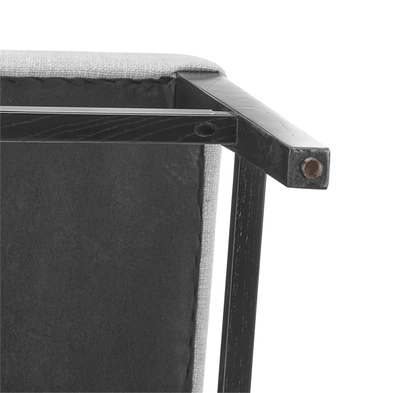 New Pacific Direct Kylo PU/Fabric Counter Stool in Borneo Black/Meridien Gray