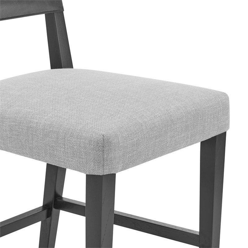 New Pacific Direct Kylo PU/Fabric Counter Stool in Borneo Black/Meridien Gray