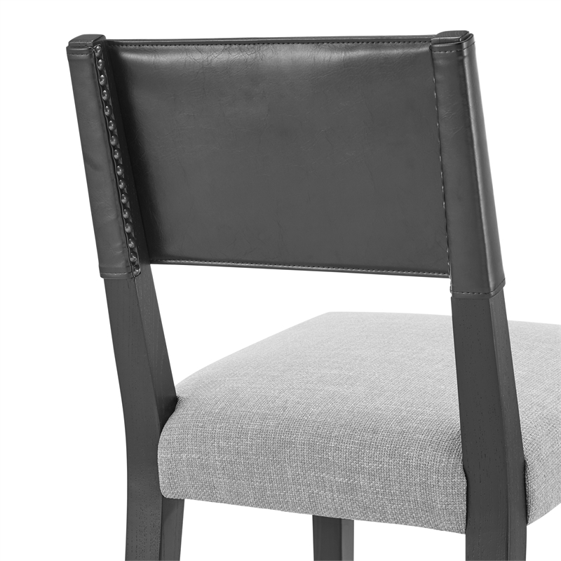 New Pacific Direct Kylo PU/Fabric Counter Stool in Borneo Black/Meridien Gray