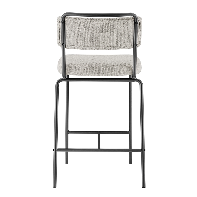 NPD Furniture Zander Fabric Counter Stool in Pebbled Cream (Set of 4)