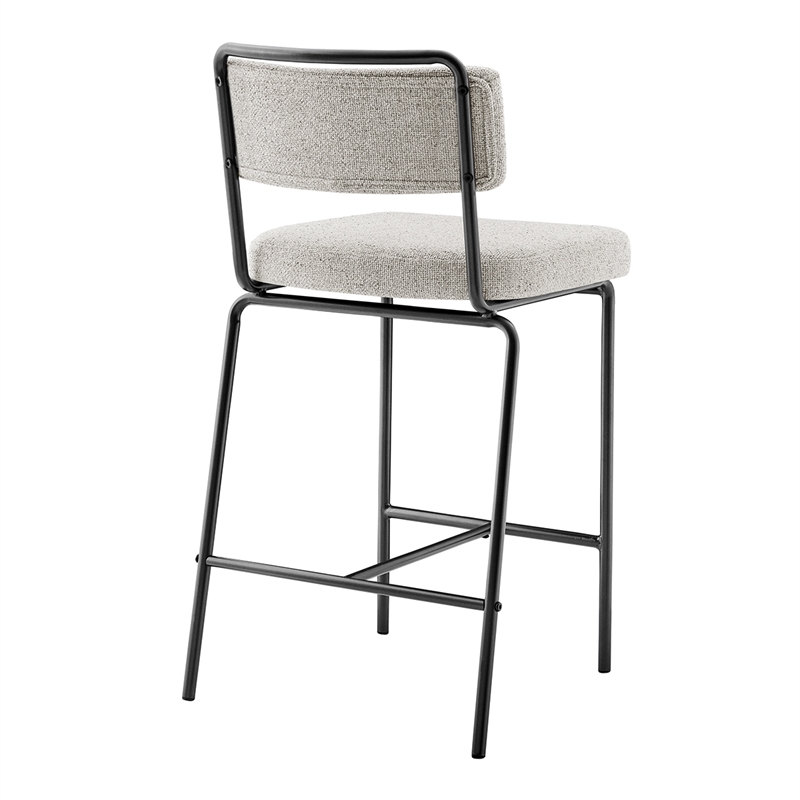 NPD Furniture Zander Fabric Counter Stool in Pebbled Cream (Set of 4)