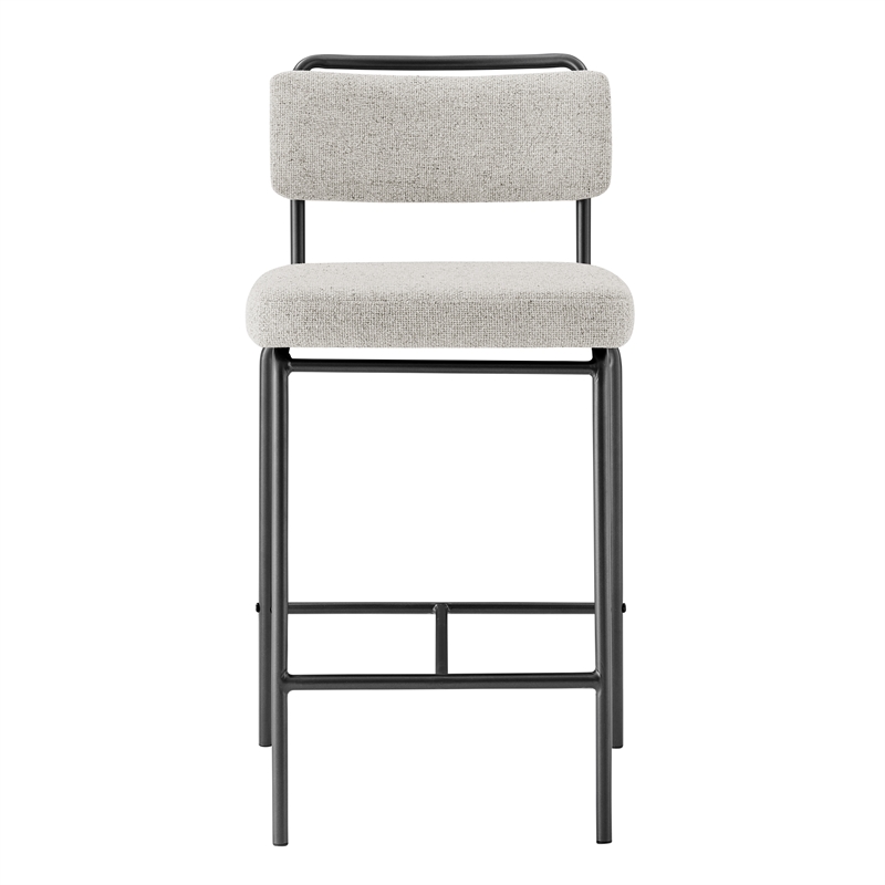 NPD Furniture Zander Fabric Counter Stool in Pebbled Cream (Set of 4)