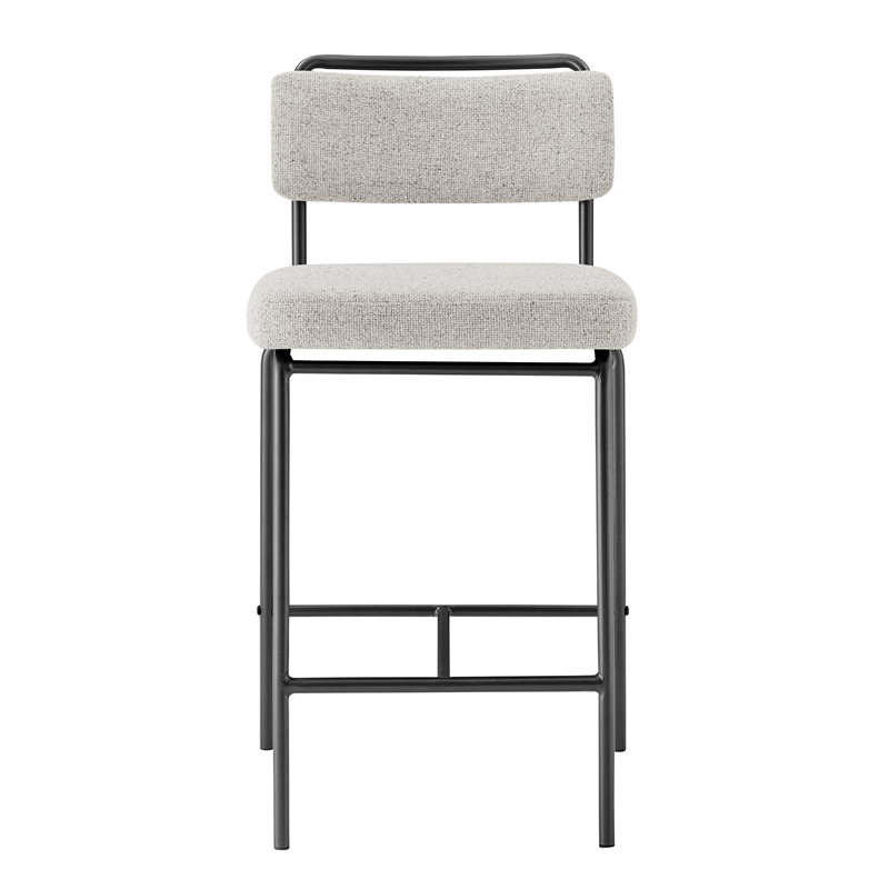 NPD Furniture Zander Fabric Counter Stool in Pebbled Cream (Set of 4)