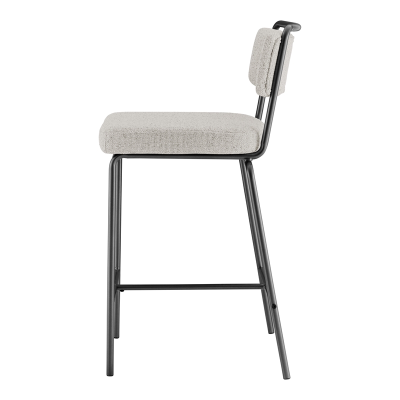 NPD Furniture Zander Fabric Counter Stool in Pebbled Cream (Set of 4)